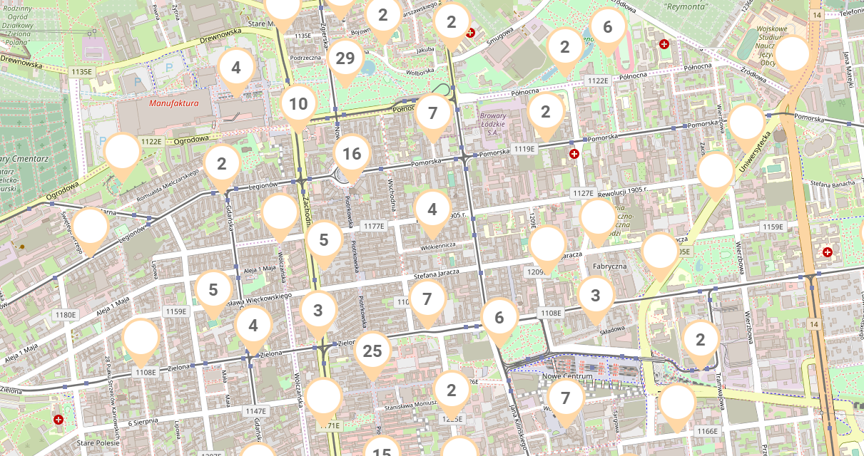 Mapa Łodzi